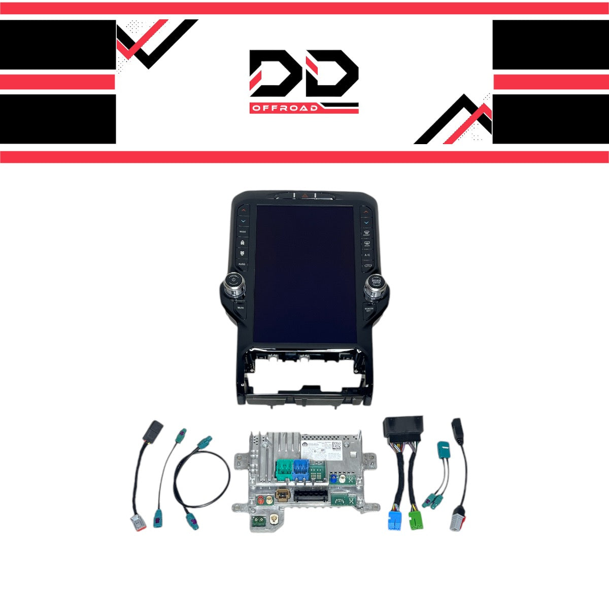 2019-2021 RAM Heavy Duty 2500/3500 UBQ Uconnect 5 Upgrade kit with 12-inch Touchscreen including Wireless Apple CarPlay / Android Auto