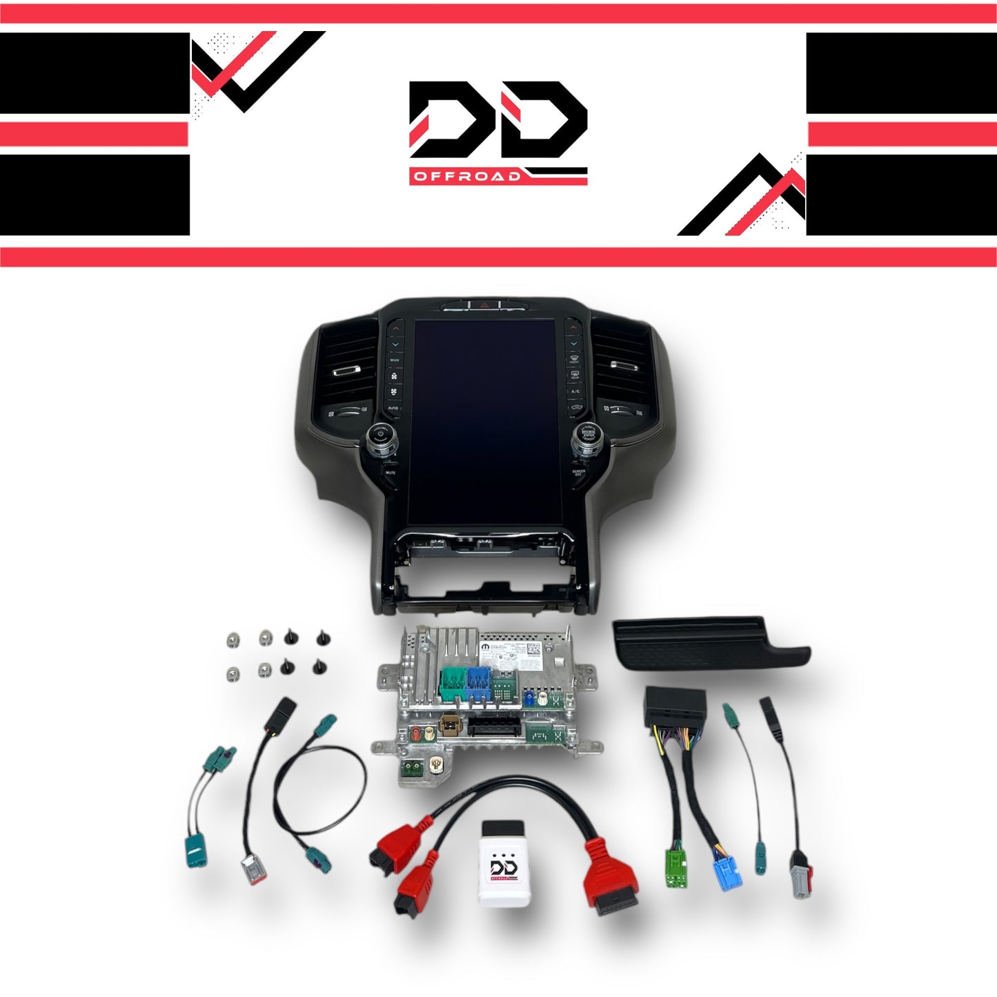 2019-2021 RAM Heavy Duty 2500/3500 UBQ Uconnect 5 Upgrade kit with 12-inch Touchscreen including Wireless Apple CarPlay / Android Auto