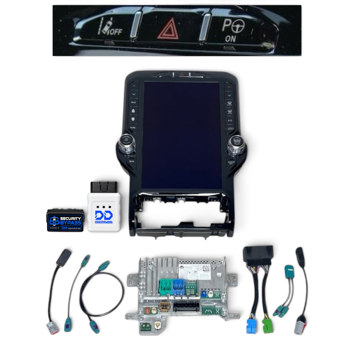 2019-2024 RAM 1500 UBQ Uconnect 5 Upgrade kit with 12-inch Touchscreen including Wireless Apple CarPlay / Android Auto