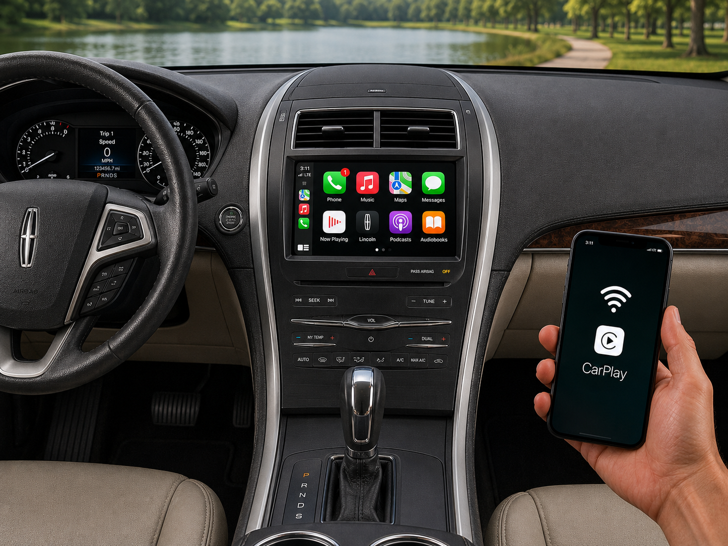 2011-2016 Lincoln MKX Sync 2 to Sync 3 OEM Upgrade Kit with Apple CarPlay & Android Auto
