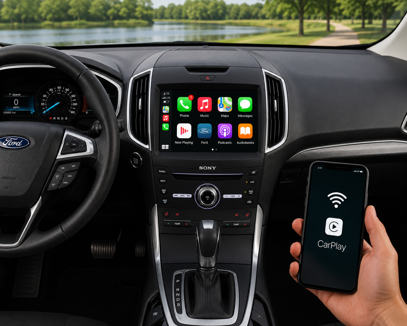 2016-2020 Ford Edge Sync 2 to Sync 3 OEM Upgrade Kit with Wireless Apple CarPlay & Android Auto