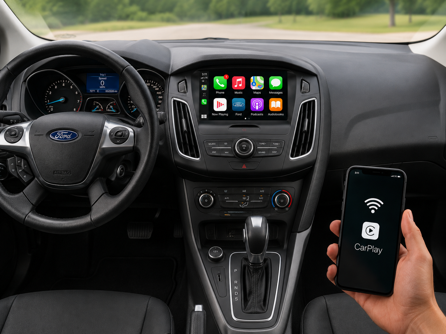 2016-2018 Ford Focus Sync 2 to Sync 3 OEM Upgrade Kit with Wireless Apple CarPlay & Android Auto