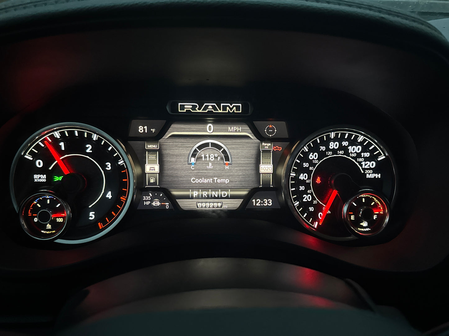 2019-2024 Ram 1500 2500 3500 HD Truck Speedometer EVIC Instrument Panel Cluster