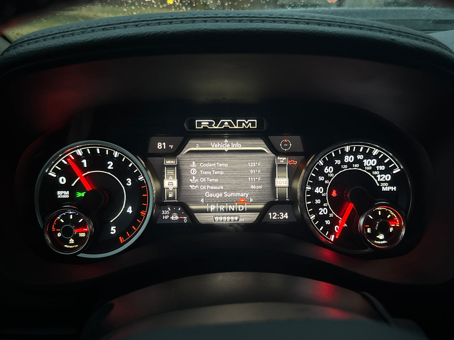 2019-2024 Ram 1500 2500 3500 HD Truck Speedometer EVIC Instrument Panel Cluster