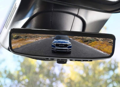 OEM Digital Rear View Mirror 3.0 fully installed in Ram 2500 cabin